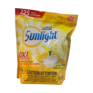 Sunlight Oxi Action Dishwasher Detergent Pacs 125 loads, 1.63kg